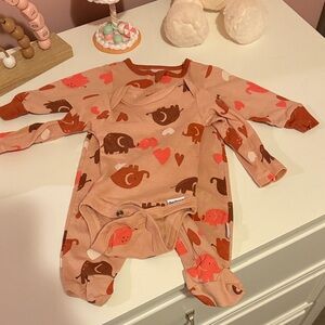 Gerber Pink and Brown Animal Print Footie